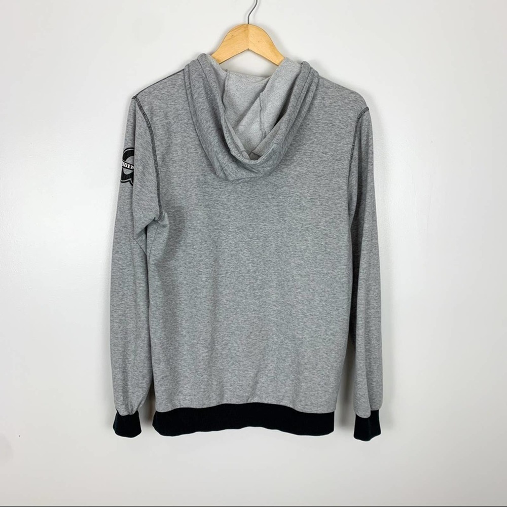 Adidas Originals Logo Grey Snap Buttons Sweatshirt Hoodie Mens Size Small - Picture 5 of 13